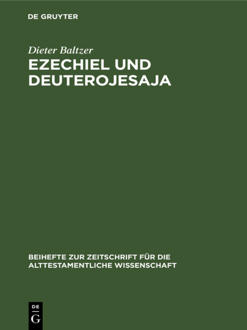 Upplýsingar um Ezechiel und Deuterojesaja eftir Dieter Baltzer - Biðlisti